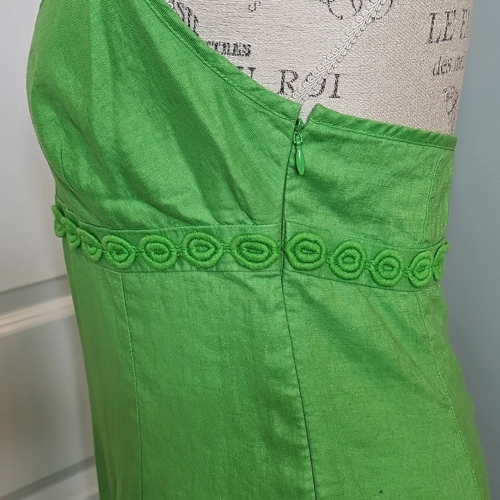 J. Crew Kelly Green Linen Halter Dress - Size 6
